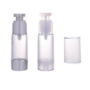Silver aluminum airless pump with airless cosmetic bottle in high quality
